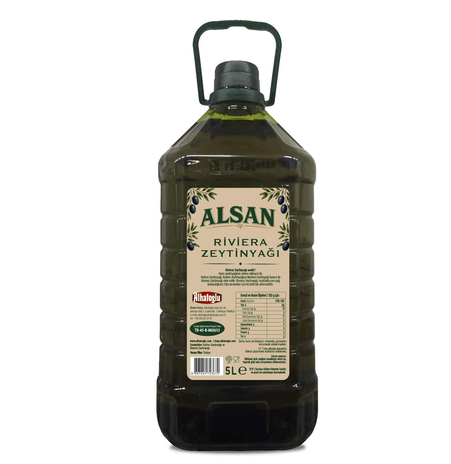 ALSAN RIVIERA ZEYTİNYAĞI 5 LT.